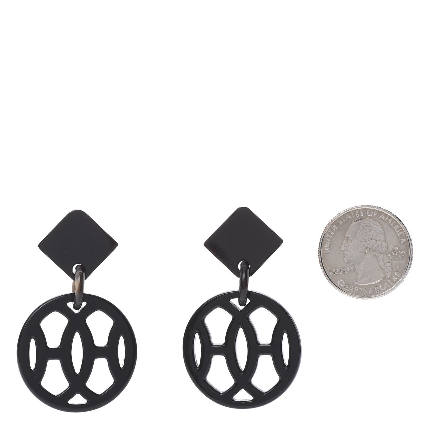 Hermes Buffalo Horn Lacquer Hava Earrings Black 2 of 4