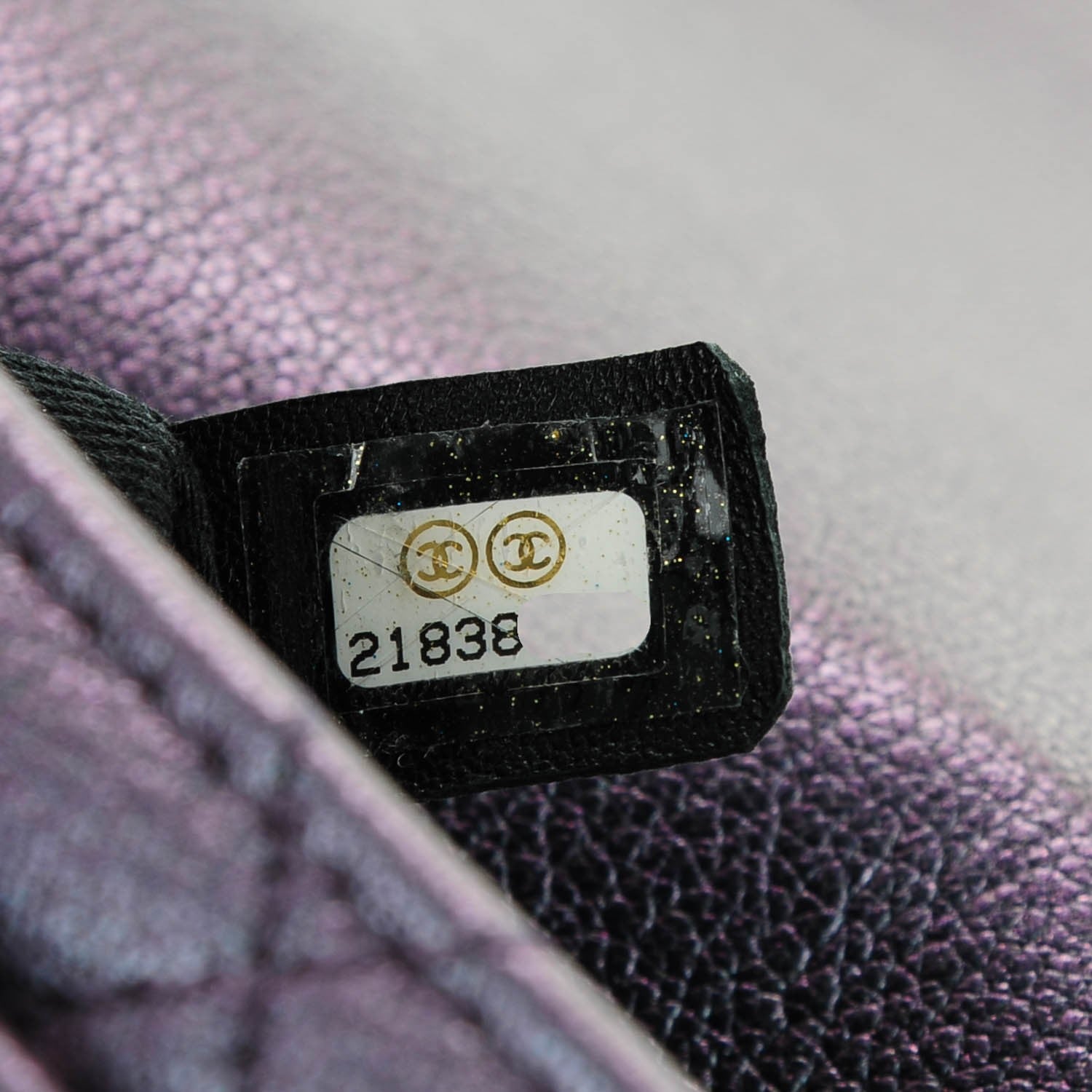 Chanel Iridescent Goatskin Quilted Small Double Carry Waist Chain Flap Purple 6 of 7