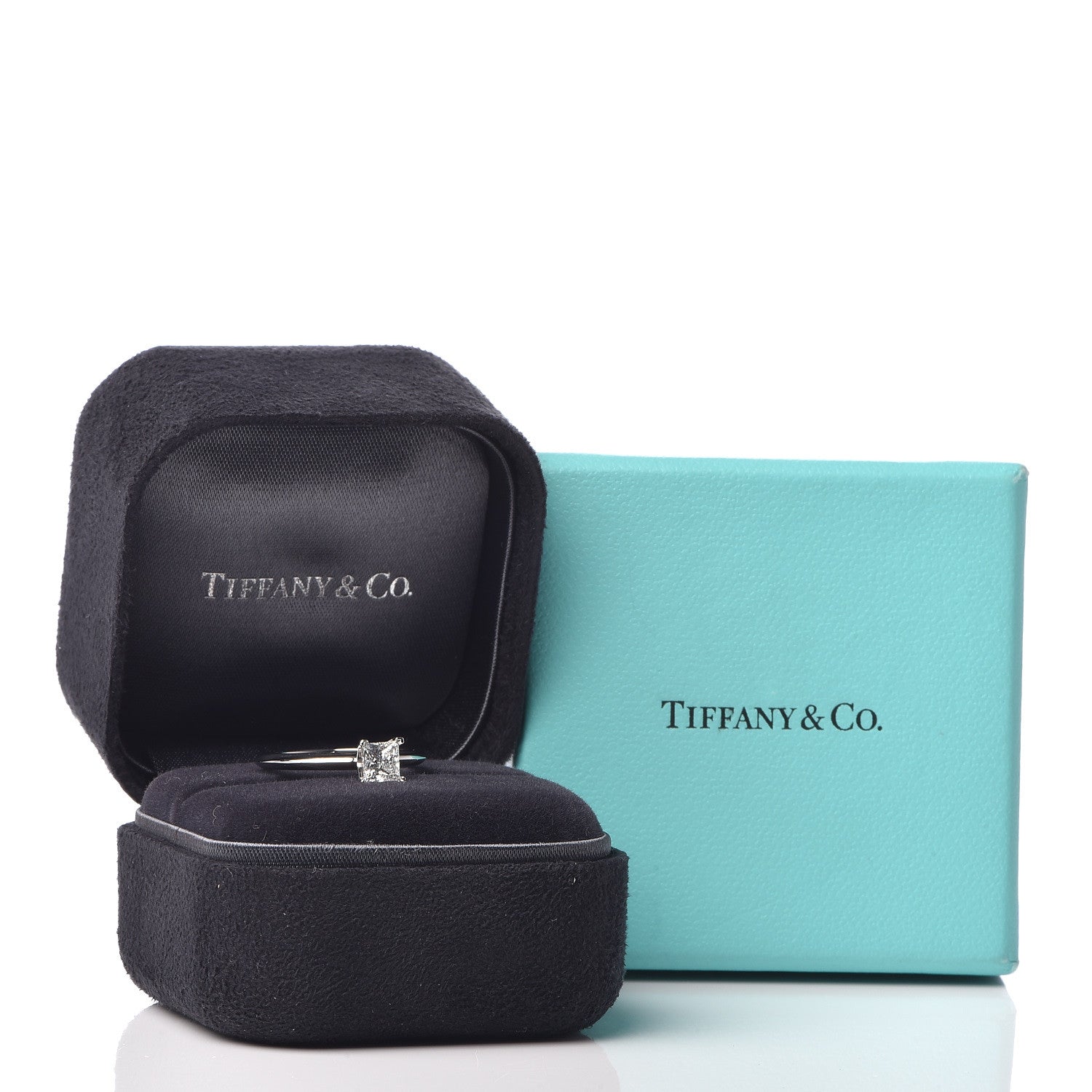 Tiffany Platinum Diamond .48ct Princess Cut Diamond Engagement Ring 48 4.5 5 of 6