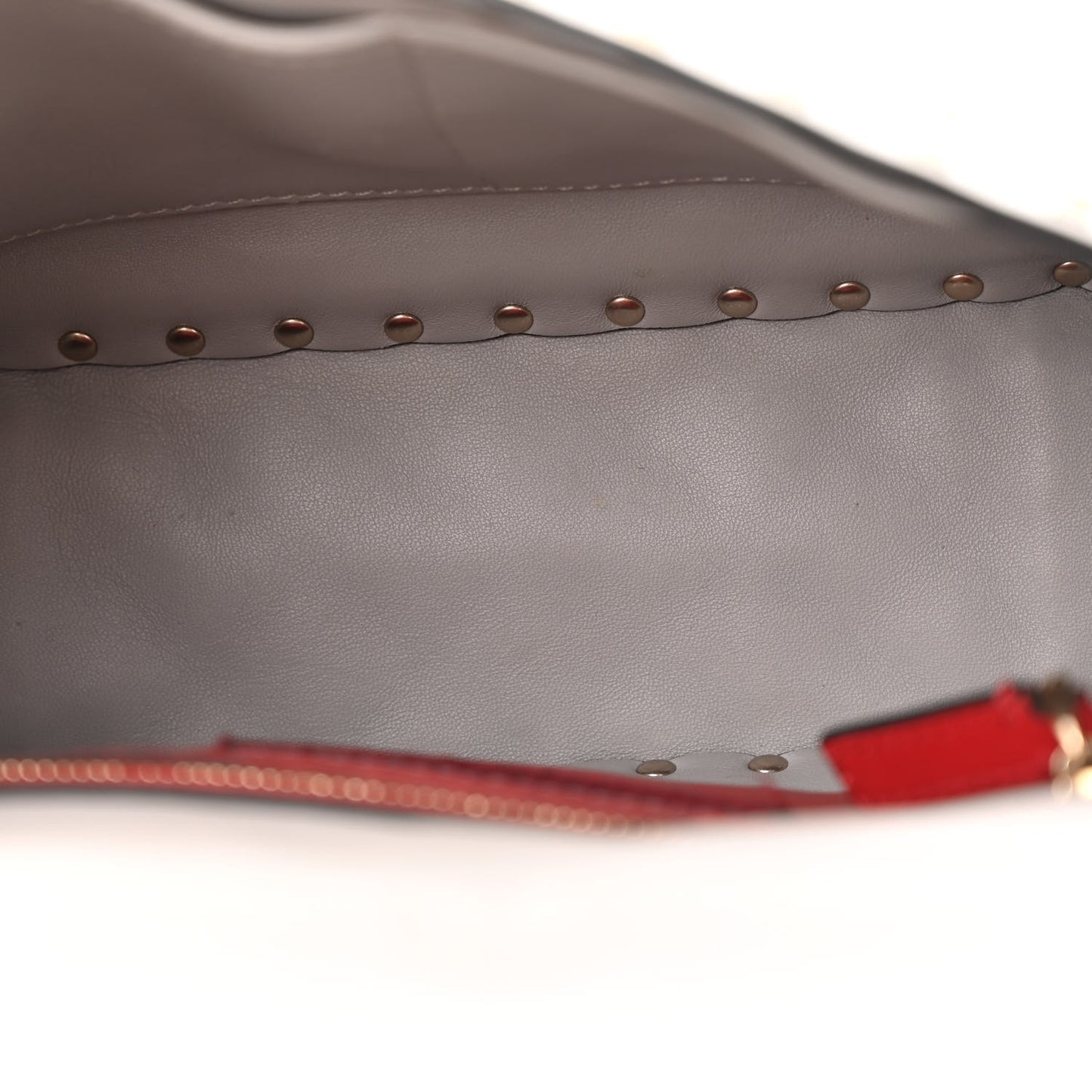 Nappa Medium Rockstud Spike Shoulder Bag Pastel Grey