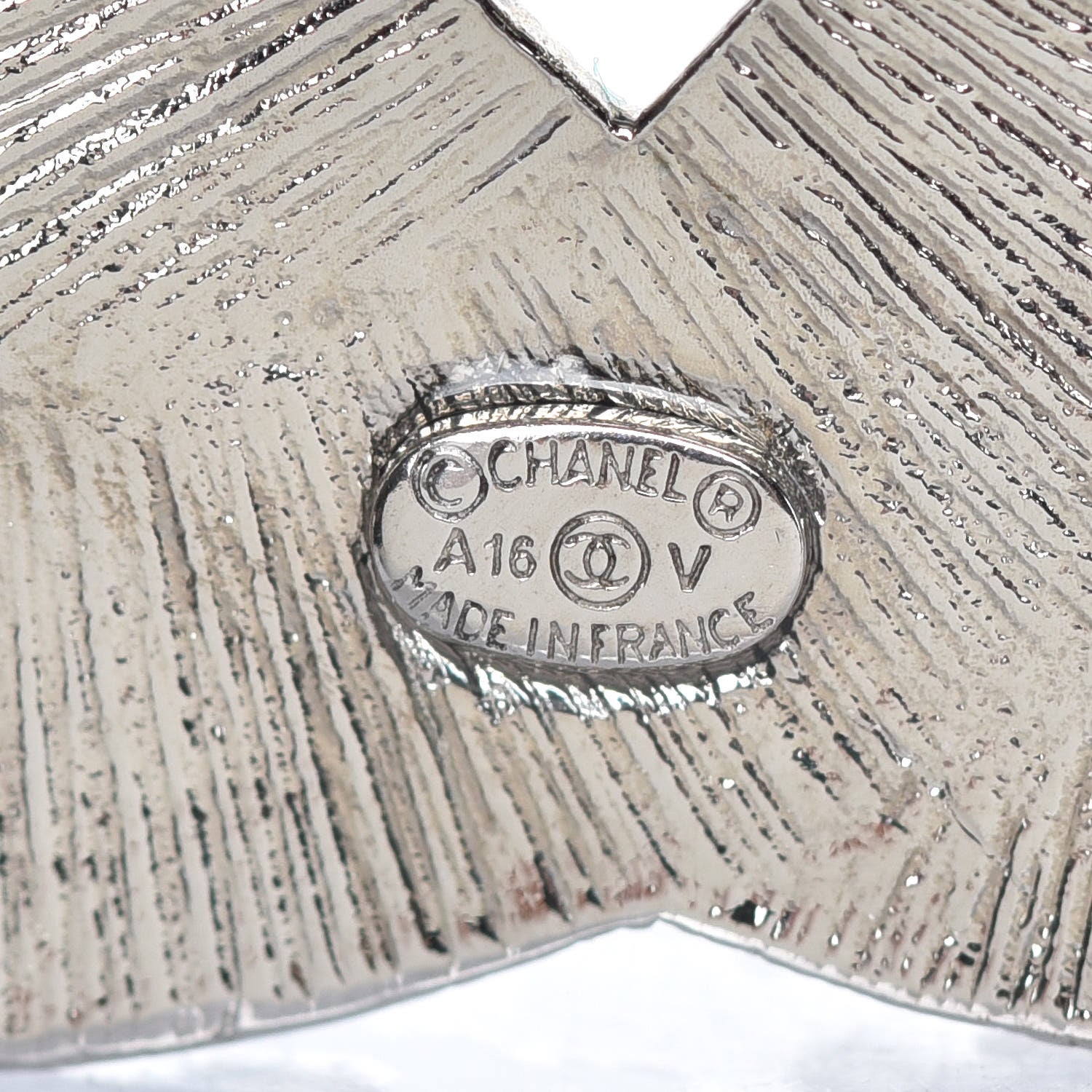 Chanel Baguette Crystal CC Brooch Silver 4 of 5
