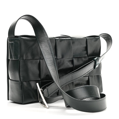 Bottega Veneta Paper Calfskin Maxi Intreccio Cassette Crossbody Bag Black 3 of 9