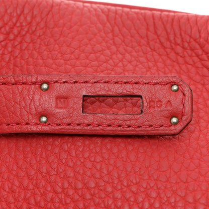 Hermes Taurillon Clemence Birkin 40 Rouge Venetian 6 of 15
