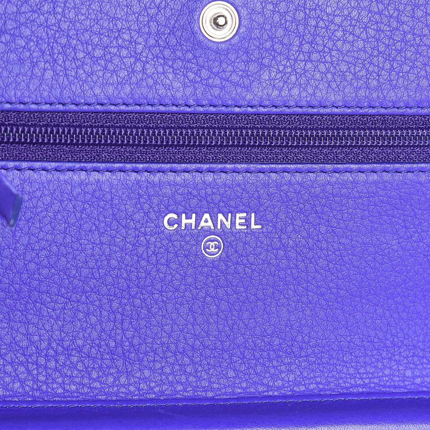 Chanel Calfskin Quilted Fancy CC Wallet On Chain WOC Blue 6 of 9