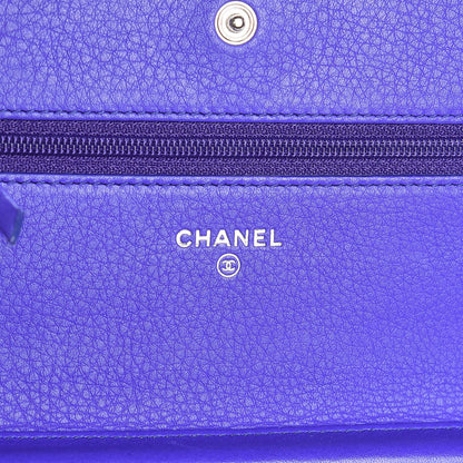 Chanel Calfskin Quilted Fancy CC Wallet On Chain WOC Blue 6 of 9