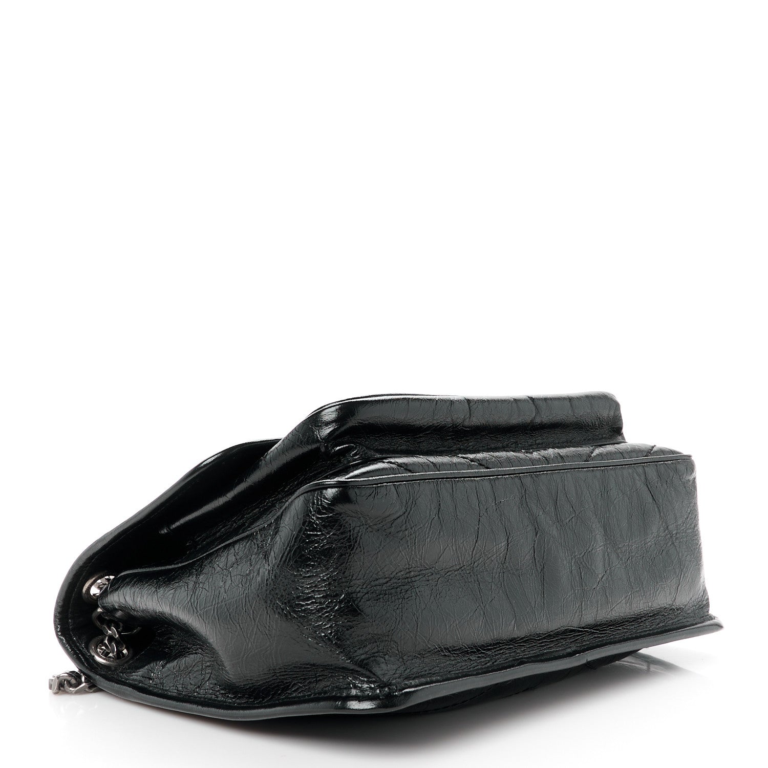 Saint Laurent Crinkled Calfskin Matelasse Monogram Medium Niki Chain Satchel Black 4 of 11