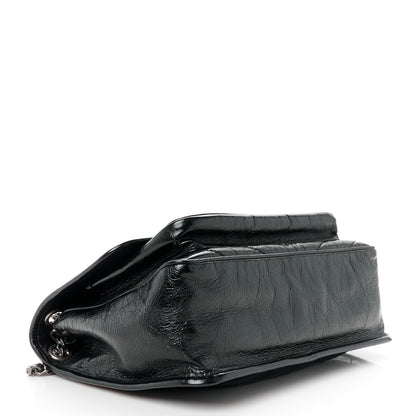 Saint Laurent Crinkled Calfskin Matelasse Monogram Medium Niki Chain Satchel Black 4 of 11