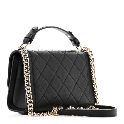 Chanel Grained Calfskin Quilted Small Label Click Flap Bag Black 3 of 11