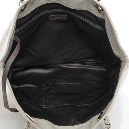 Chanel Calfskin Large Expandable Paris London Tote Bag White 5 of 7
