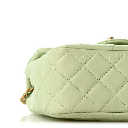 Chanel Lambskin Quilted Mini Pearl Crush Flap Light Green 9 of 11