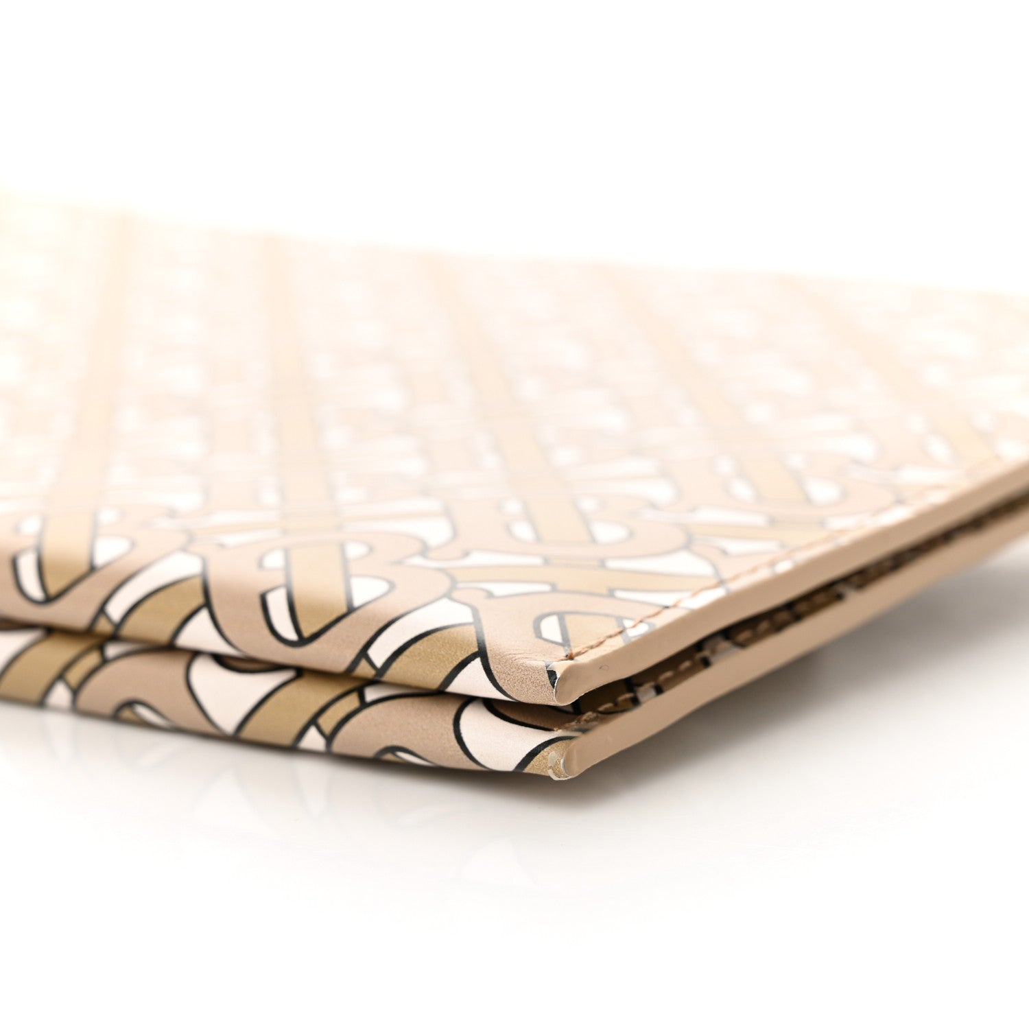 Burberry Calfskin Monogram Panola Zip Pouch Beige 10 of 10