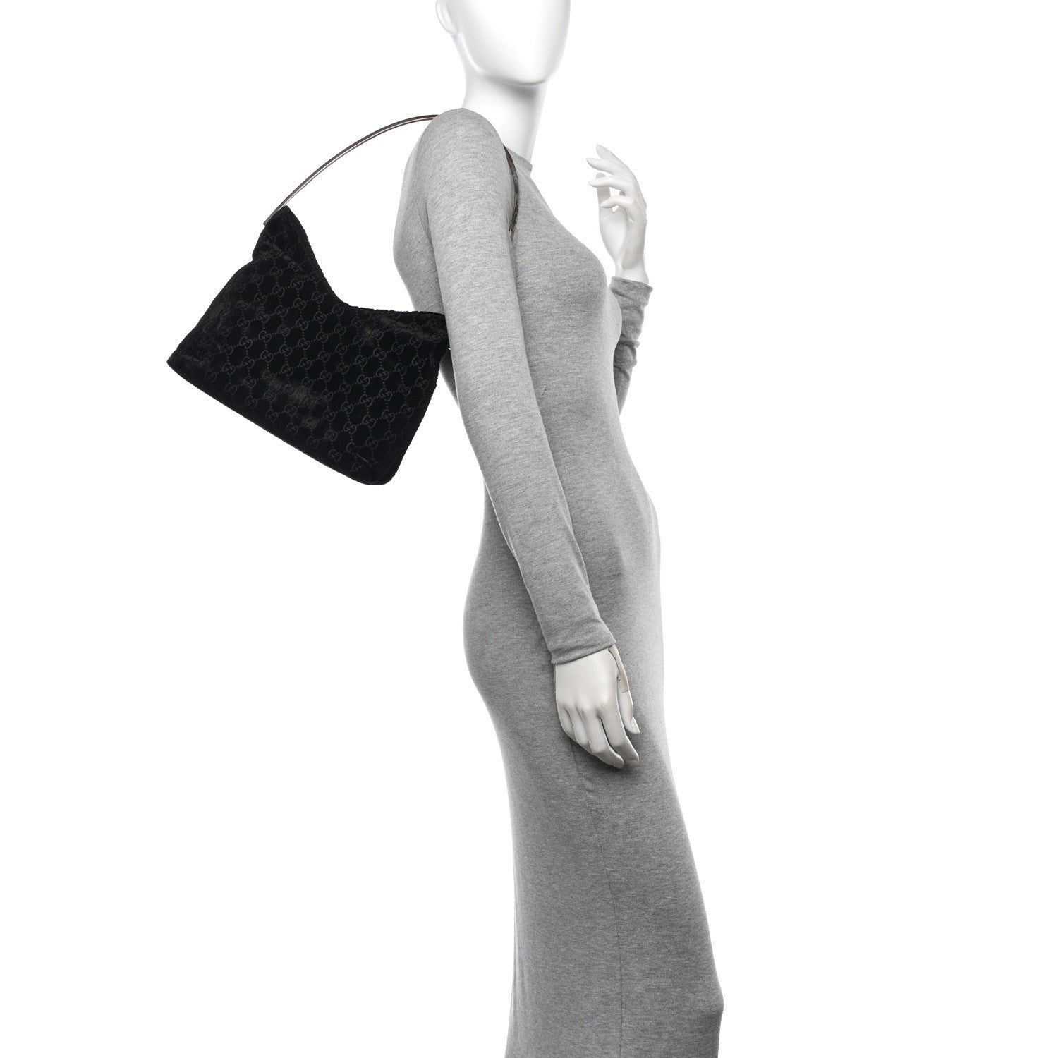 Gucci Velvet Hobo Black 2 of 10