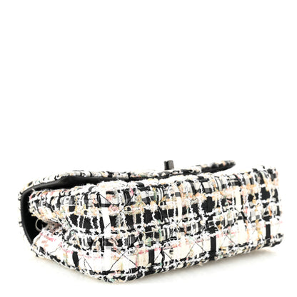 Chanel Tweed Quilted Mini Rectangular Flap White Black Multicolor 4 of 11