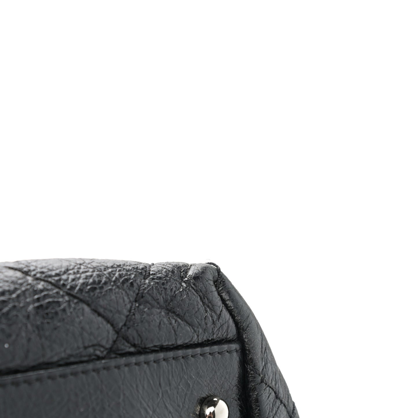 Glazed Calfskin On The Road Drawstring Tote Black