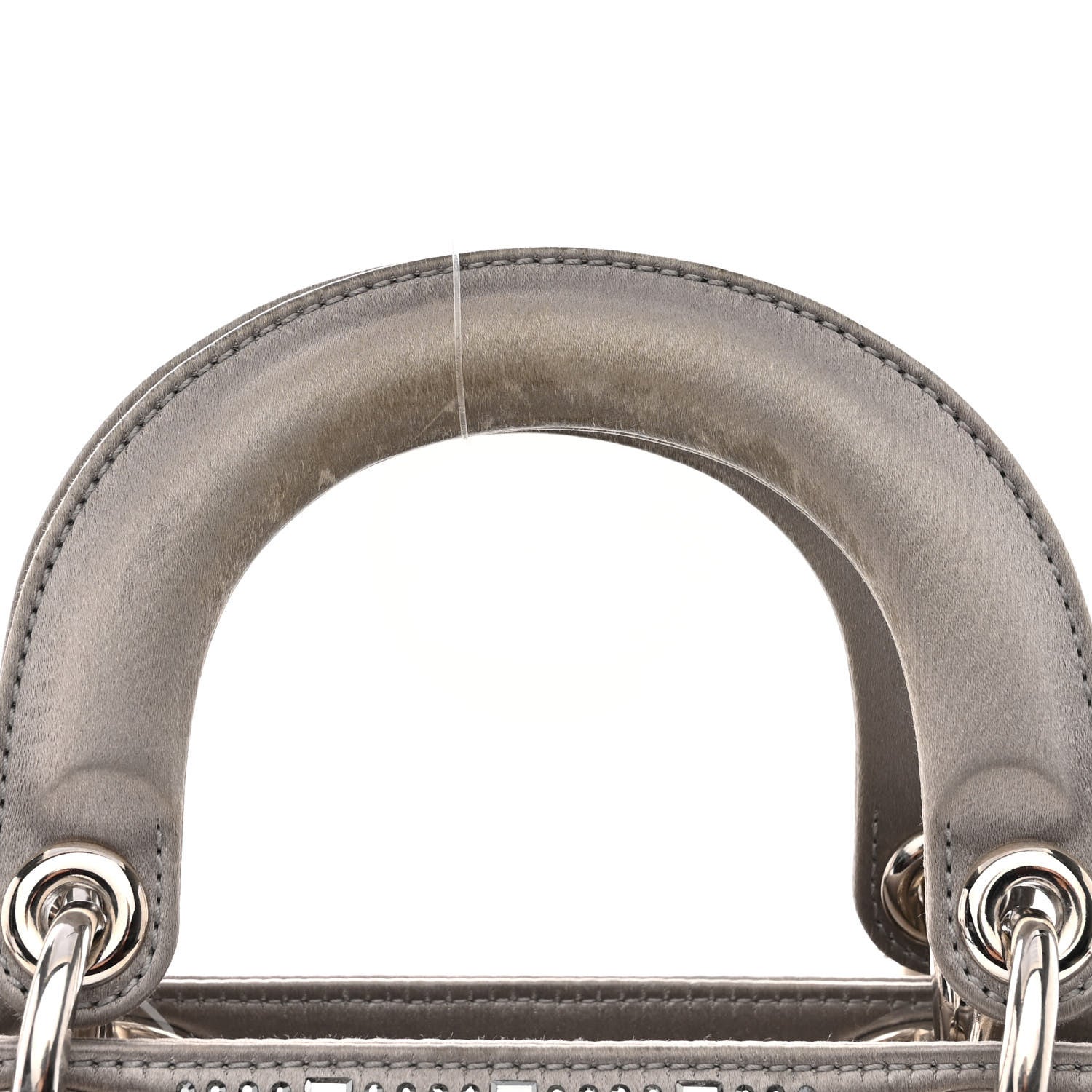 Christian Dior Satin Crystal Cannage Mini Lady Dior Gray 11 of 11