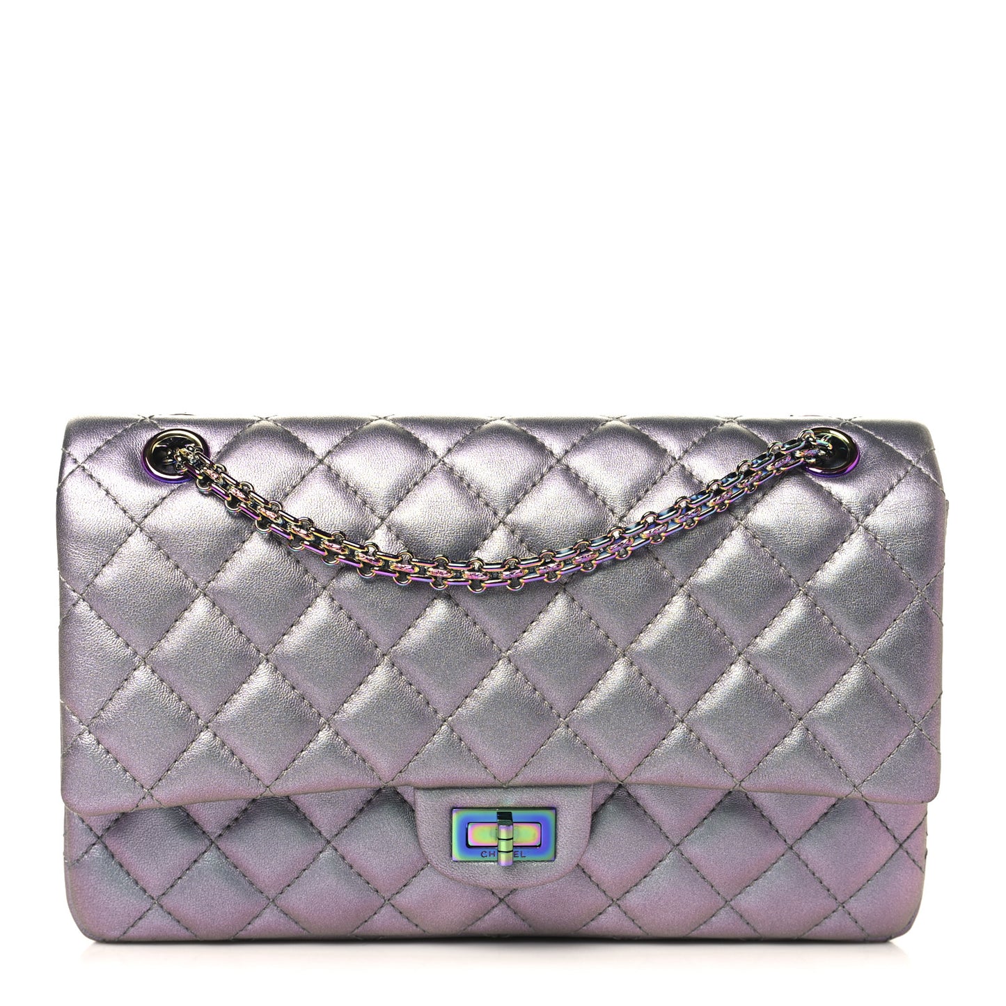 Iridescent Lambskin Quilted 2.55 Reissue 226 Flap Light Purple