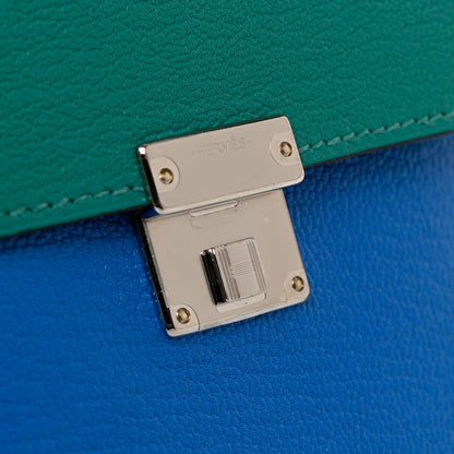 Hermes Chevre Mysore Mini Clic Card Holder Bleu Hydra Vert Verone 8 of 9