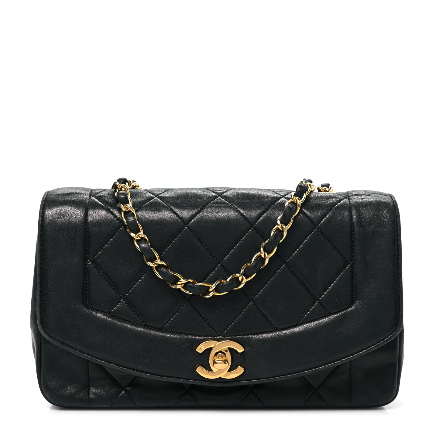 Lambskin Quilted Small Single Flap Black