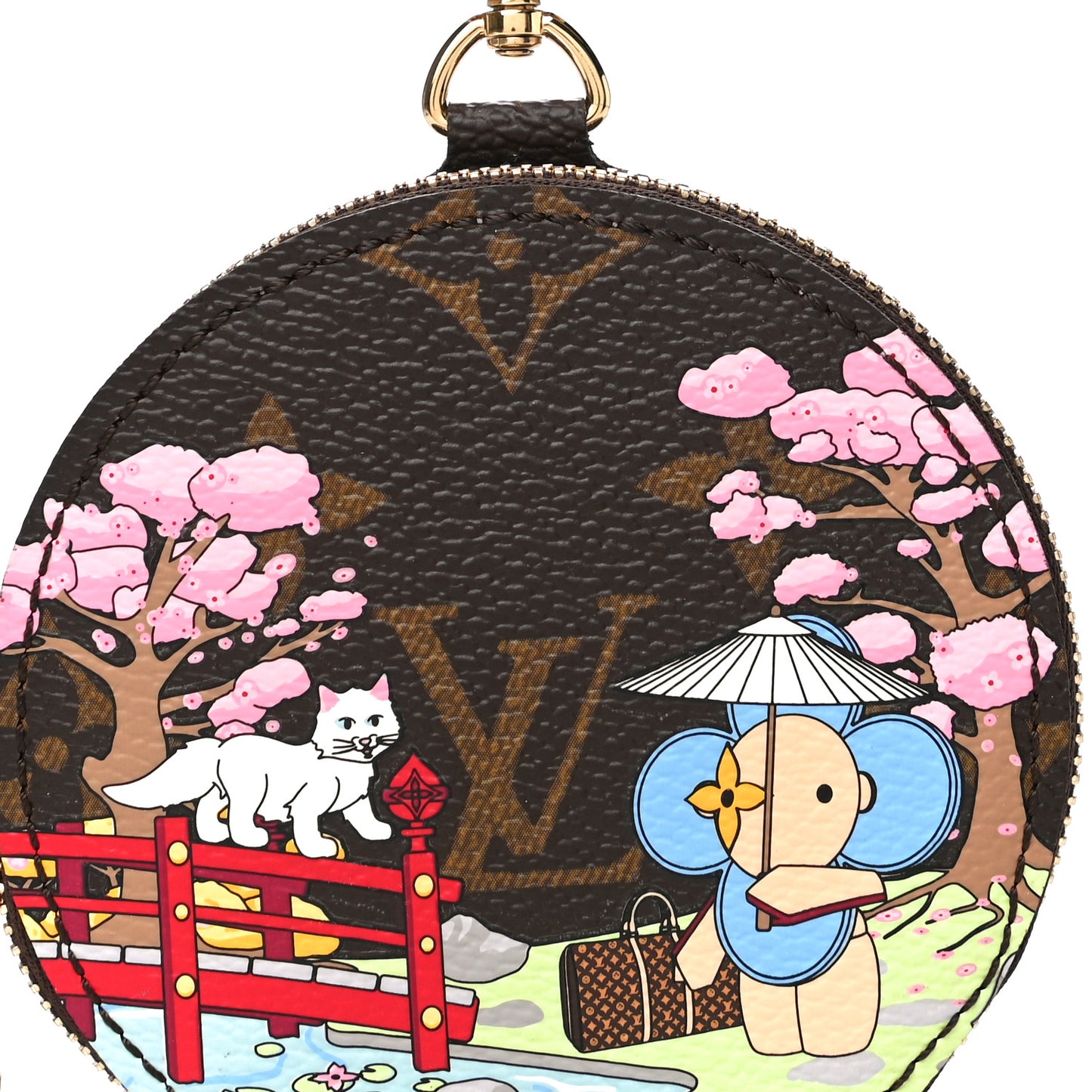 Monogram 2021 Christmas Animation Japanese Garden Round Coin Purse Wisteria Pink