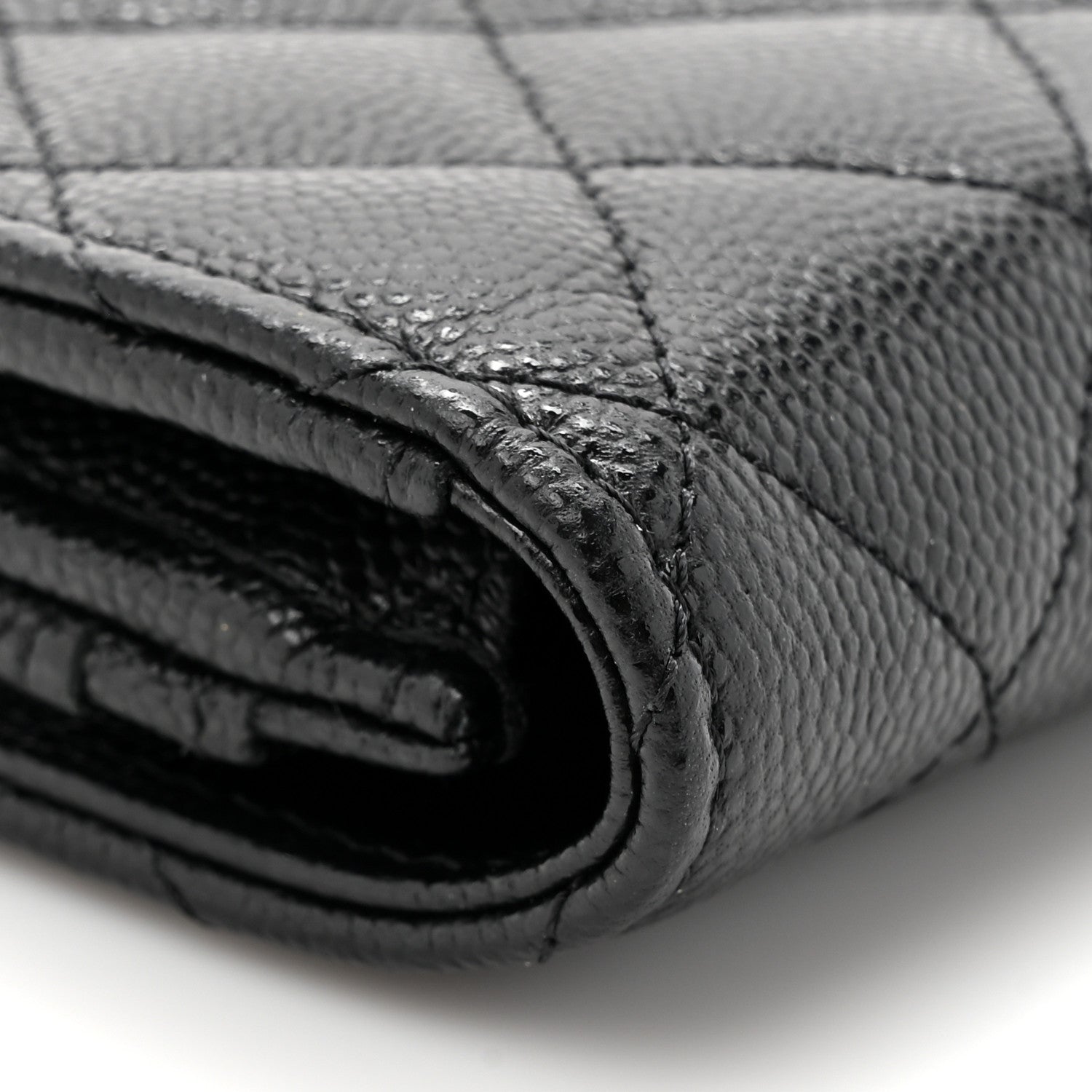 Chanel Caviar Quilted Crystal CC Large Gusset Flap Wallet Black 9 of 10