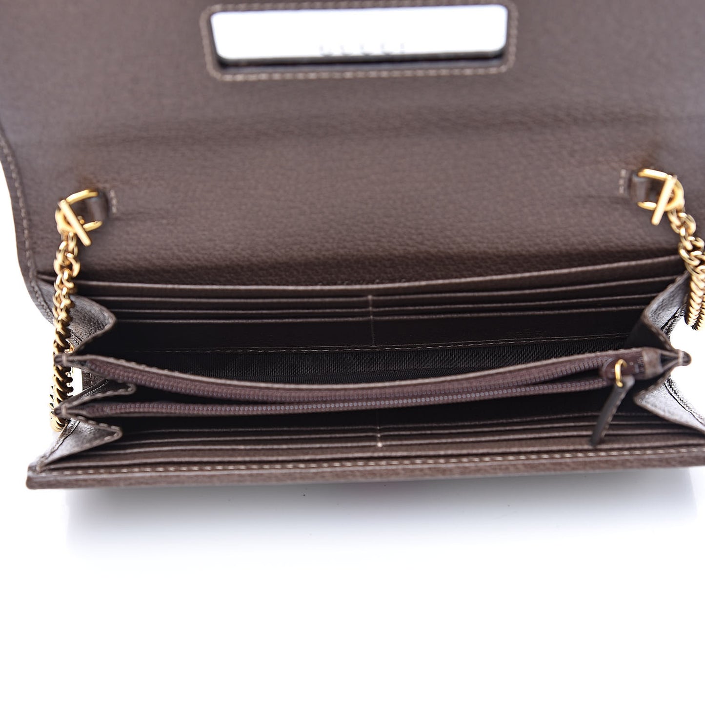 GG Supreme Monogram Web Ophidia Wallet On Chain Brown