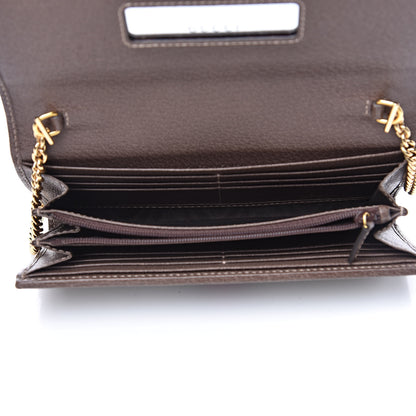 Gucci GG Supreme Monogram Web Ophidia Wallet On Chain Brown 5 of 11