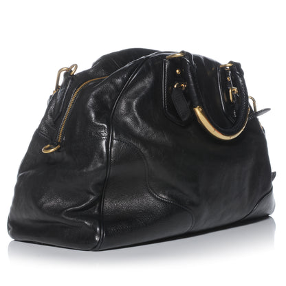 Prada Glace Calf Large Dome Satchel Black 3 of 12