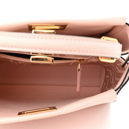 Fendi Vitello Seta Canvas FF Embroidered Mini Peekaboo Iconic Satchel Rosa Confetto 6 of 10