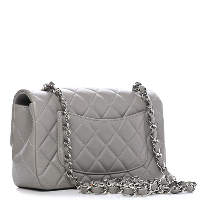 Chanel Lambskin Quilted Mini Rectangular Flap Grey 3 of 9