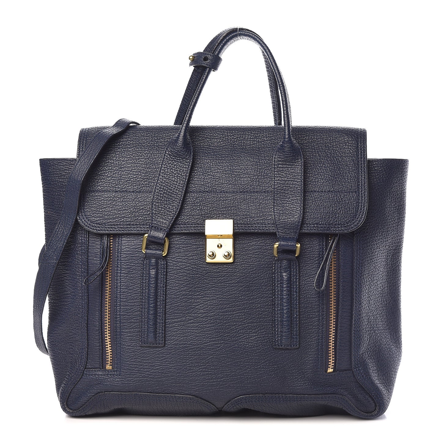 3.1 Textured Calfskin Large Pashli Satchel Ink