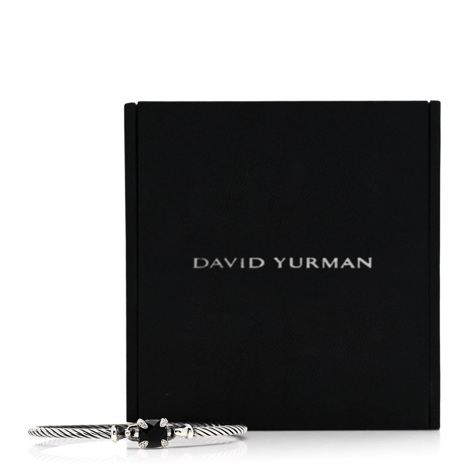 David Yurman Sterling Silver Diamond Black Onyx 8mm Chatelaine Bracelet 4 of 4