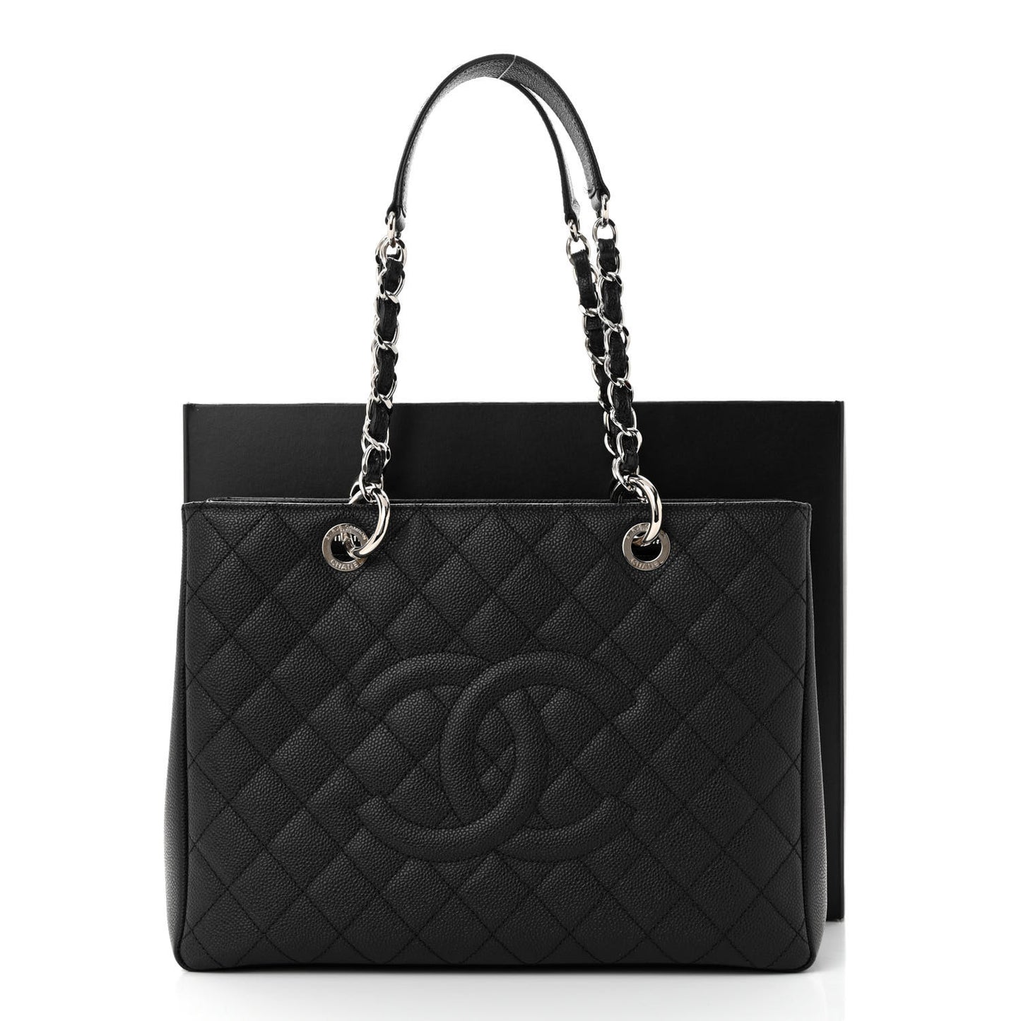 Caviar Quilted Grand Shopping Tote GST Black