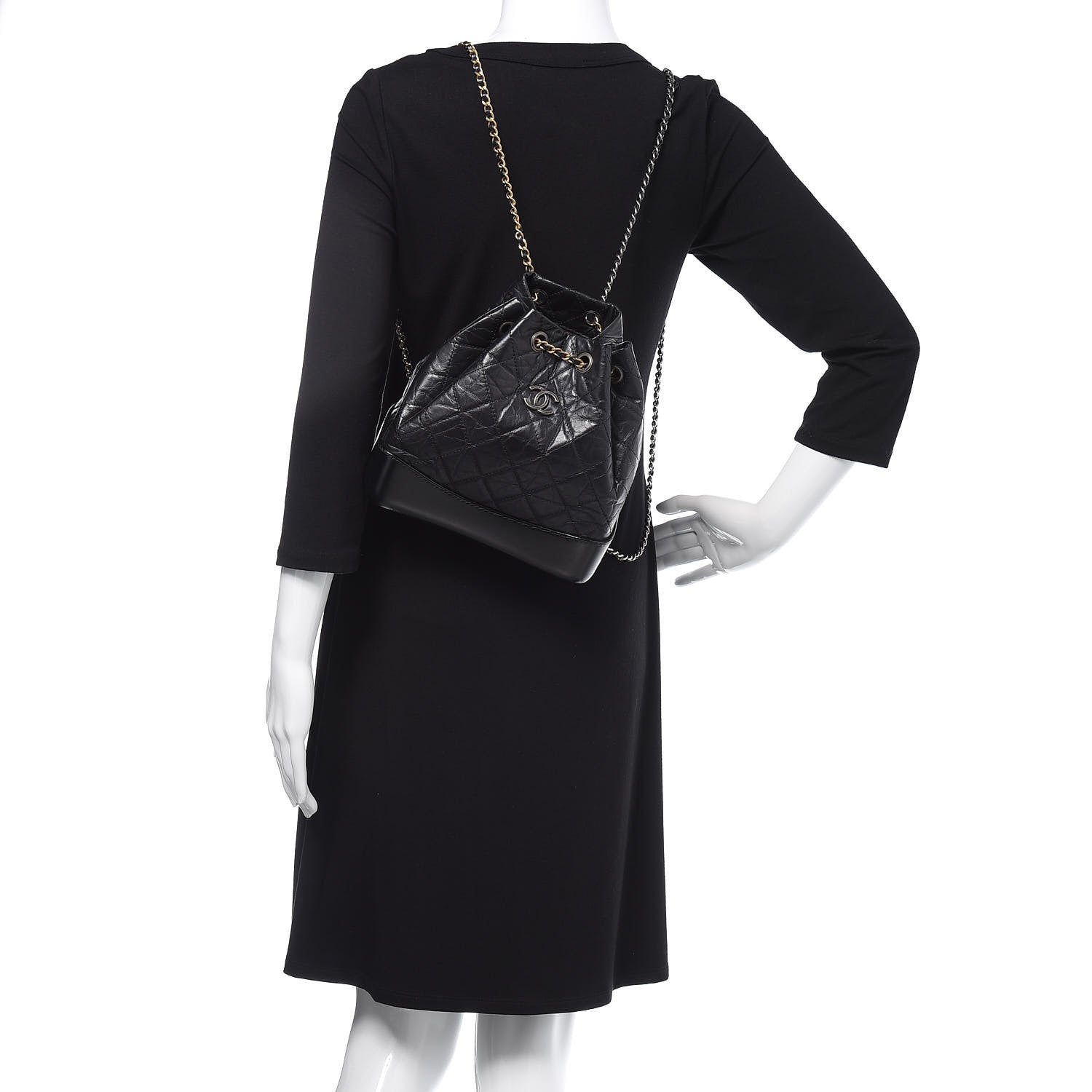 Chanel Aged Calfskin Quilted Small Gabrielle Backpack Black 1 of 11