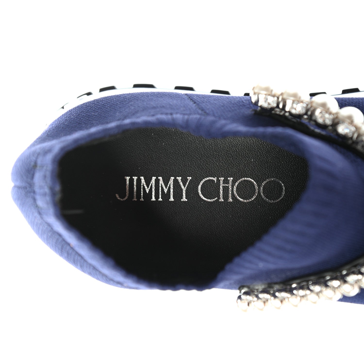 Jimmy Choo Knit Crystal Pearl Verona Sneaker 38 Navy 7 of 7
