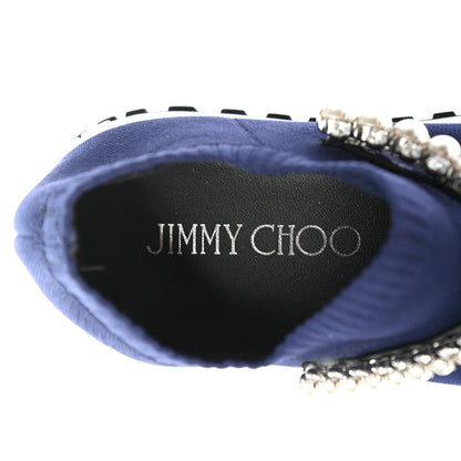 Jimmy Choo Knit Crystal Pearl Verona Sneaker 38 Navy 7 of 7