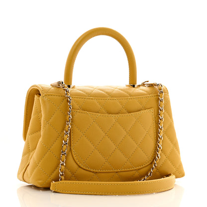 Chanel Caviar Quilted Mini Coco Handle Flap Yellow 3 of 11