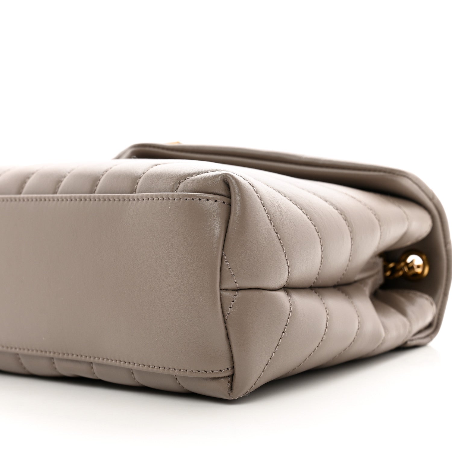 Saint Laurent Calfskin Y Quilted Monogram Small Loulou Chain Satchel Taupe 11 of 11