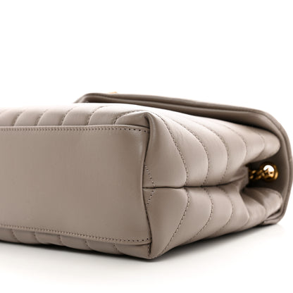 Saint Laurent Calfskin Y Quilted Monogram Small Loulou Chain Satchel Taupe 11 of 11