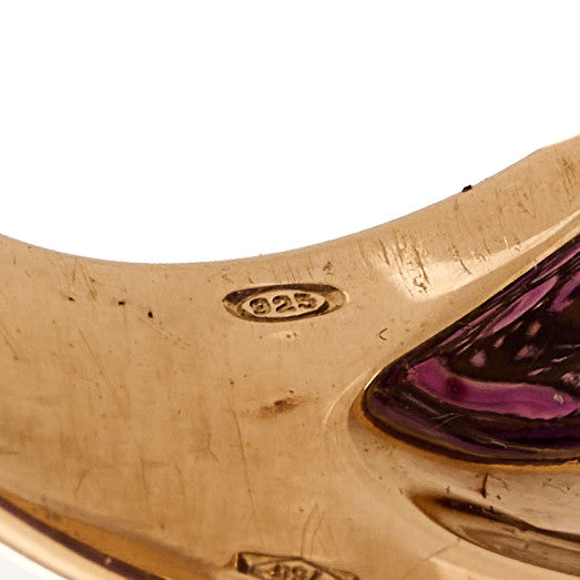 Pomellato 18K Rose Gold Sterling Silver Amethyst Tabou Ring 54 7 9 of 11