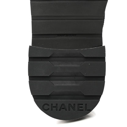 Chanel Shiny Calfskin Quilted Lace Up Combat Boots 40.5 Black 8 of 9