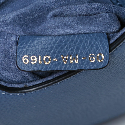 Christian Dior Grained Calfskin Mini Saddle Bag Denim Blue 6 of 10
