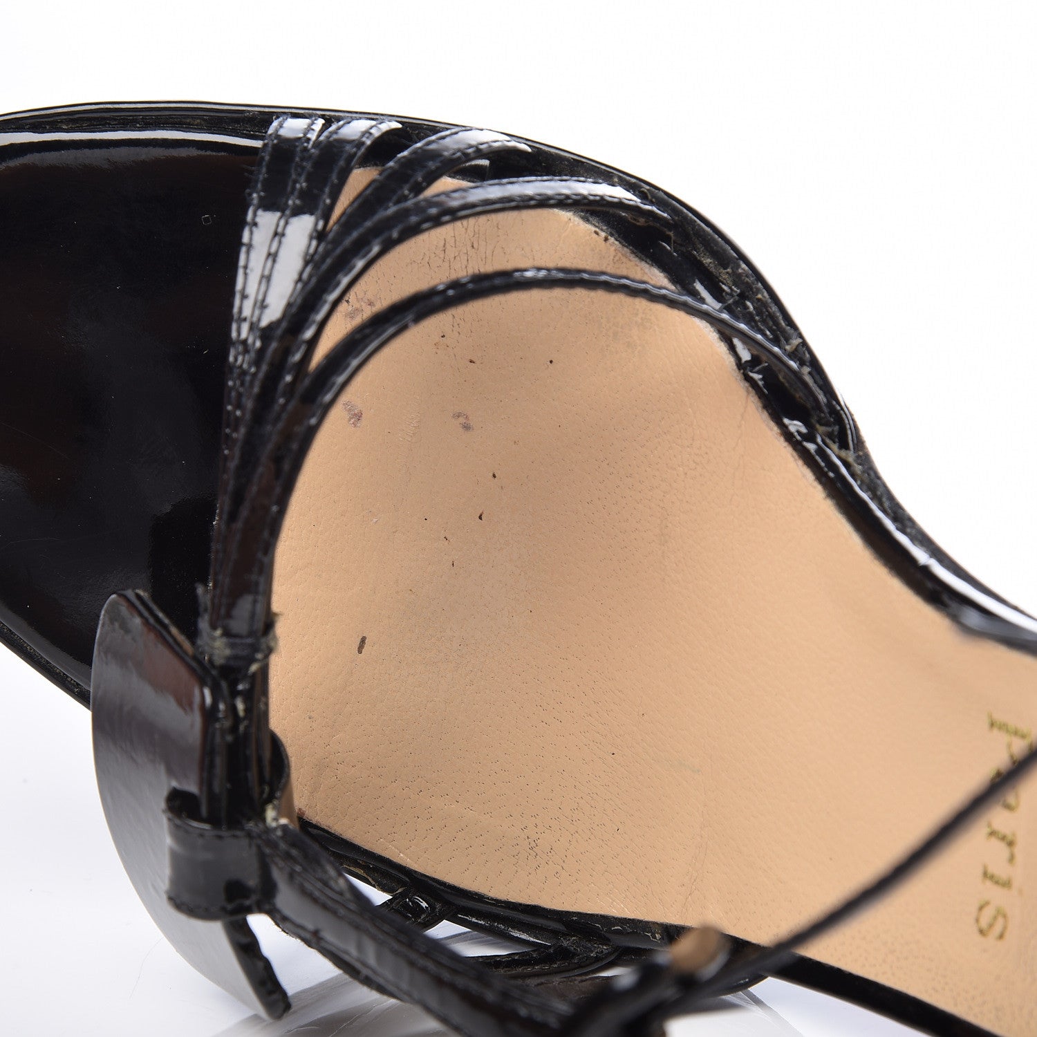 Christian Louboutin Patent Penelope Ankle Strap Sandal 40 Black 9 of 13