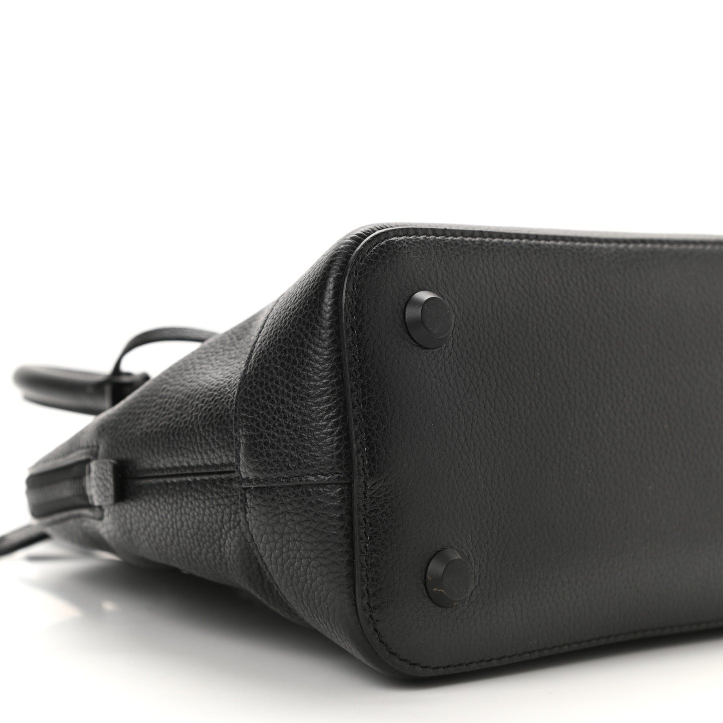 Supple Calfskin Rivet Small Ville Top Handle Bag Black
