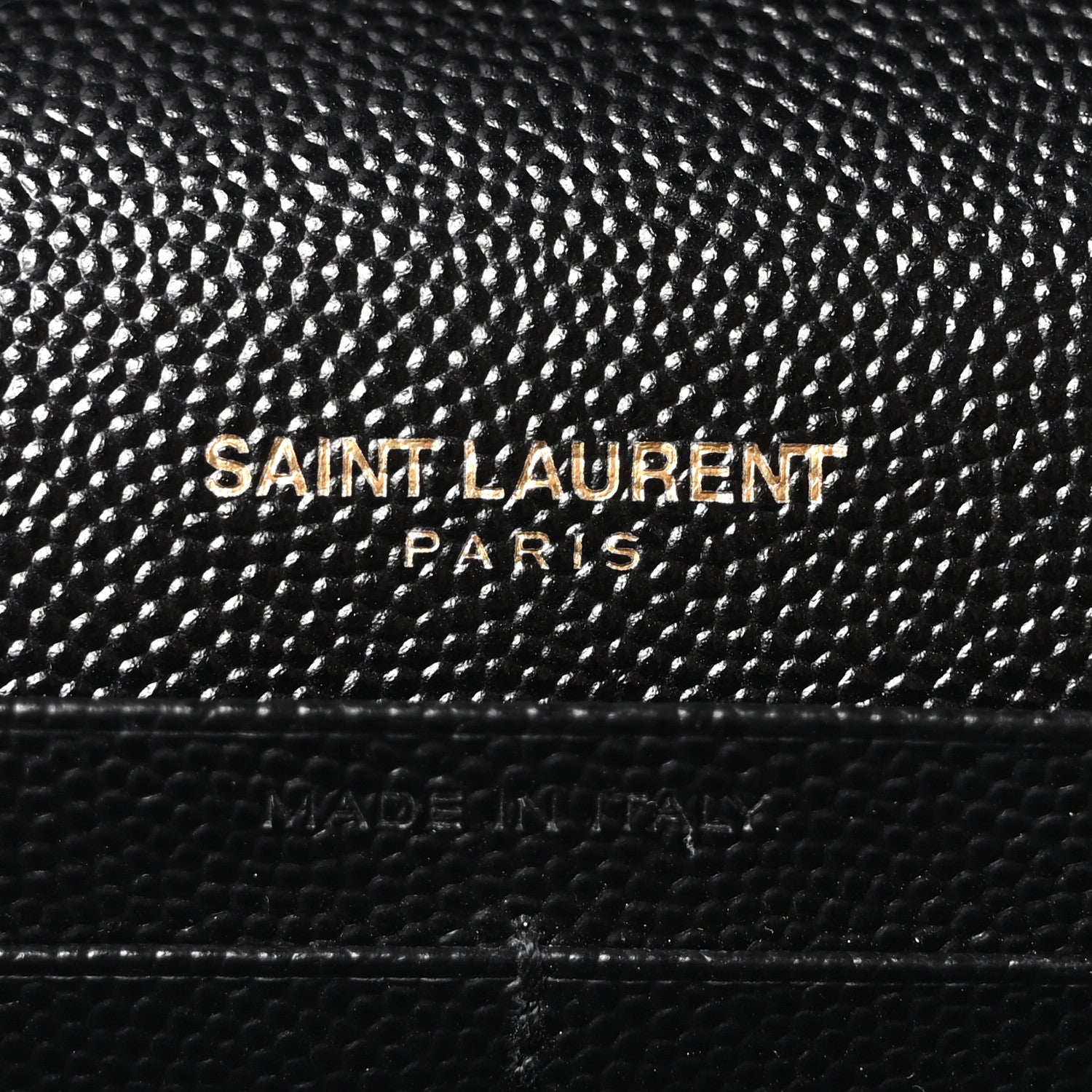 Saint Laurent Grain De Poudre Matelasse Chevron Monogram Chain Wallet Black 5 of 8