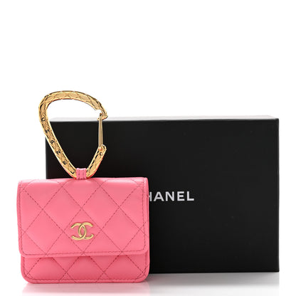 Chanel Lambskin Quilted CC Hook Card Holder Pink 10 of 10
