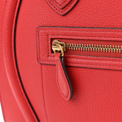 Celine Drummed Calfskin Micro Luggage Red 14 of 15