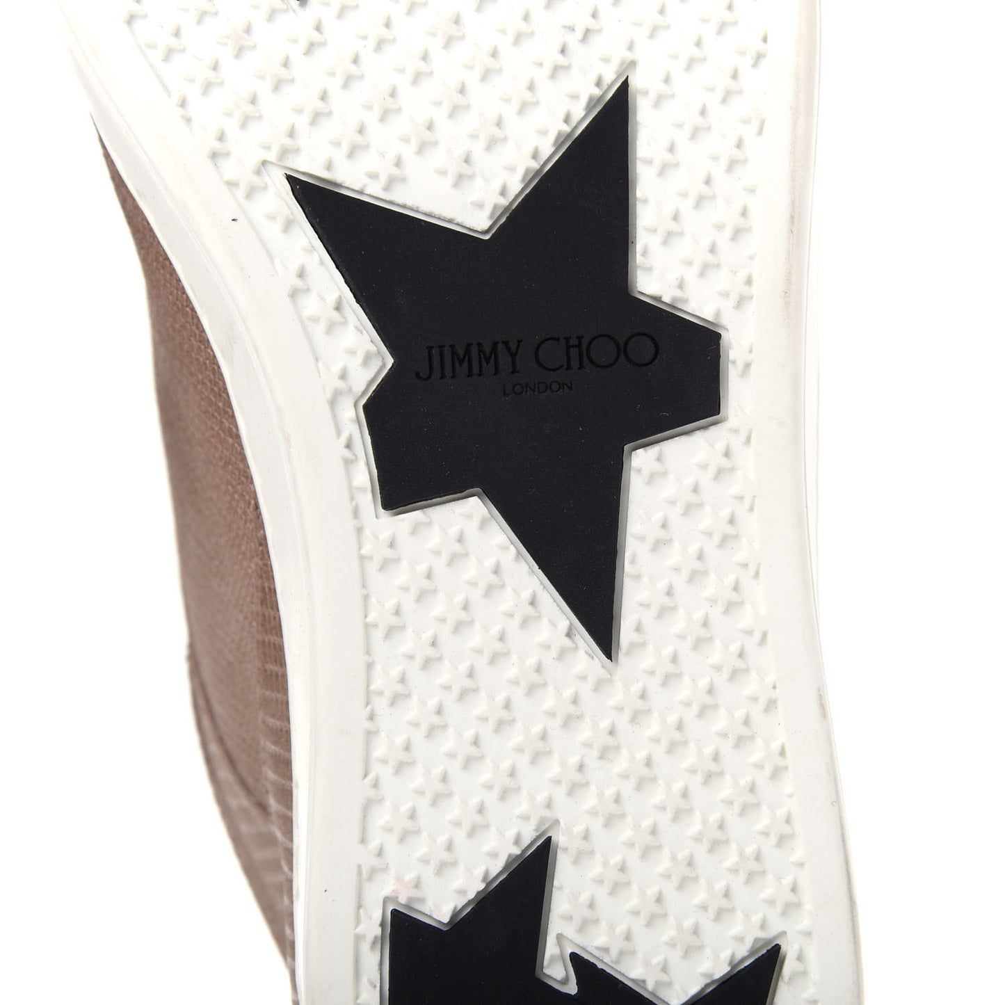 Metallic Lizard Embossed Miami Sneakers 42 Taupe