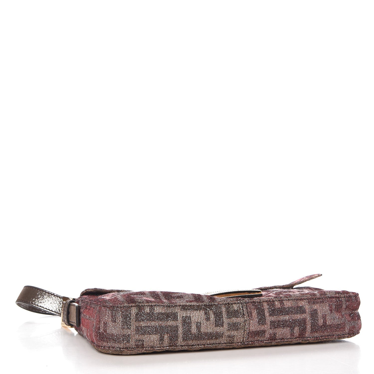 Fendi Metallic Lurex Zucca Baguette Tobacco Gold 5 of 9