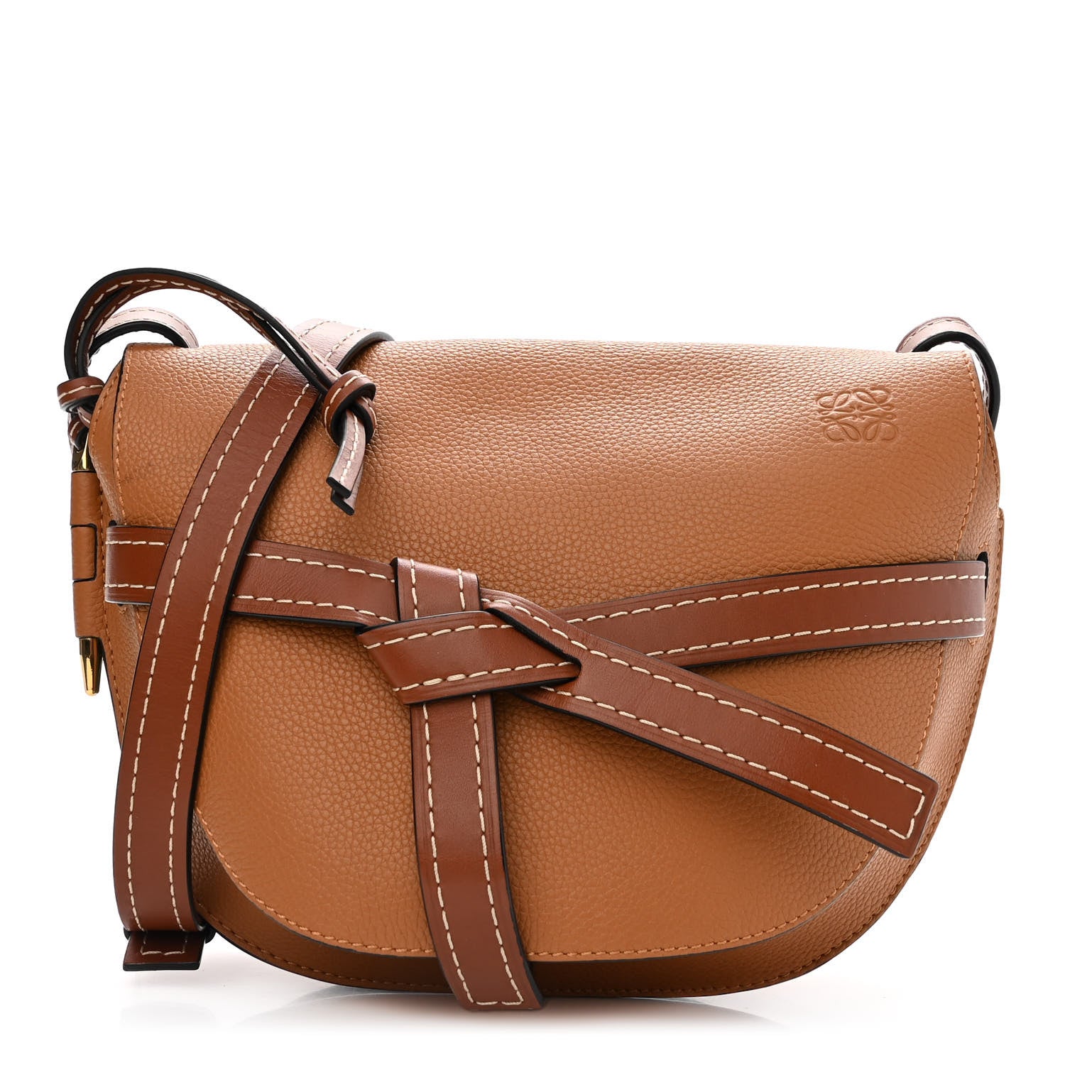 Loewe Grained Calfskin Small Gate Crossbody Bag Caramel Pecan 1 of 10