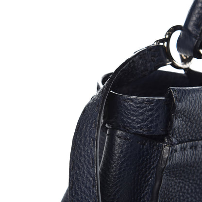 Fendi Cuoio Romano Selleria Medium Peekaboo Iconic Satchel Blue Notte 11 of 11